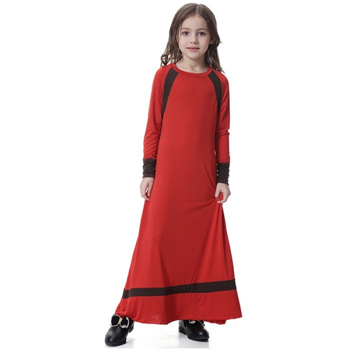  Muslim Arab Middle East Robe Long Skirt-Red 