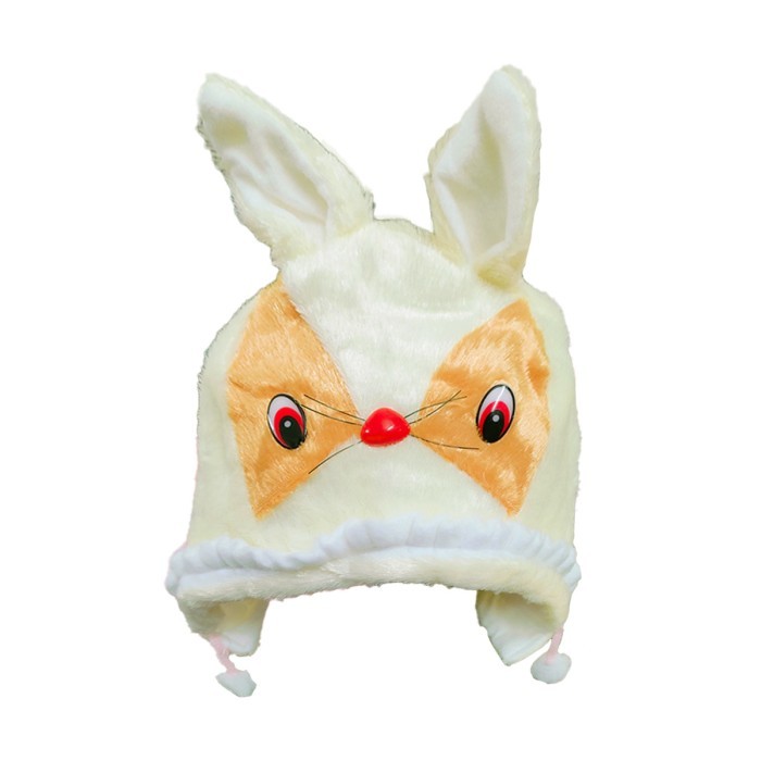  Baby Double Layer Tie Knot Cap Cartoon Design - Cream 