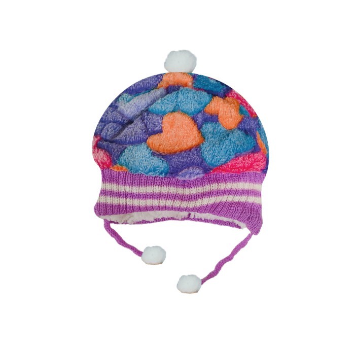 Baby Double Layer Tie Knot Cap Printed - Purple 