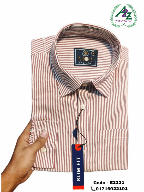  Multi-Stripe Men's Full Sleeve Regular Fit Cotton Formal Shirt with Chest Pocket 