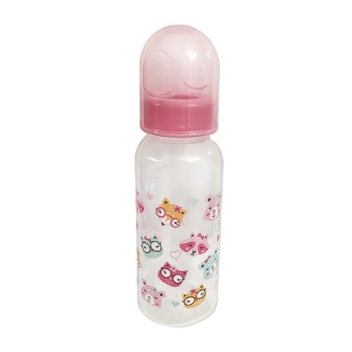 Standard Caliber Baby Anti-flat Gas PP Bottle 250ML - Pink Animal Face