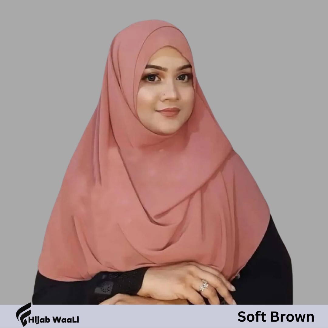  Plain Instant Ready Hijab For Women (Soft Brown) 