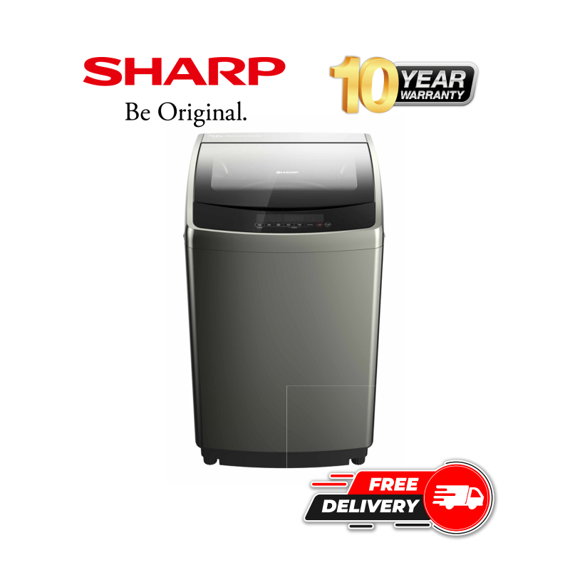  Sharp Full Auto Inverter Washing Machine ES-F160G | 16 KG – Titanium 