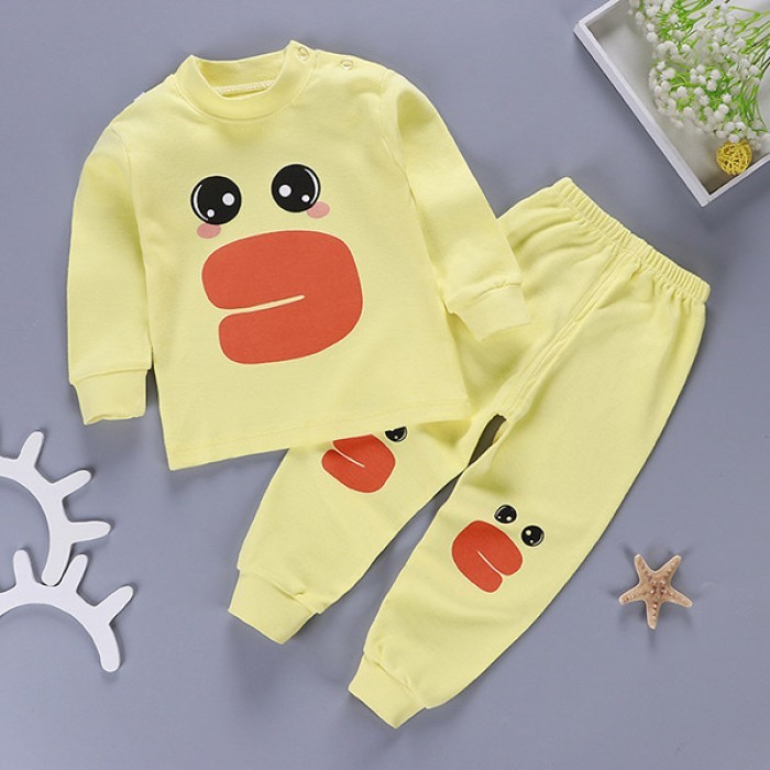  Baby Sweat Shirt and Trouser Set - Flat waist-Big Eyes 
