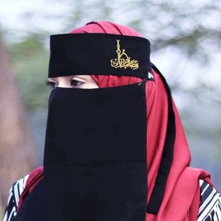  Embroidery Letter Calligraphy Designed Niqab For Women 