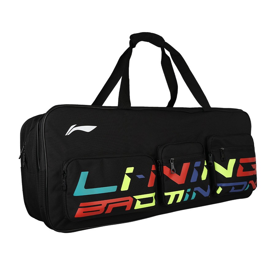  Li-Ning Spike Triple Compartment with Side Pouch (9 in 1) Badminton Kit Bag (Black) 