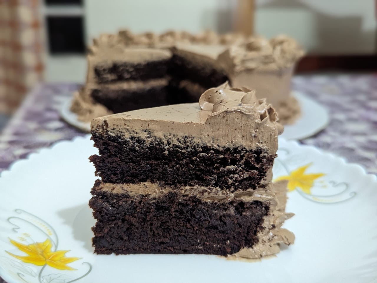  Customized Home Made Premium Dark Chocolate Cake with Chocolate Butter Cream Frosting - 1KG (Only for Dhaka City) 