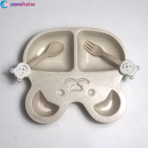  Kids Plates-Bowl 3-Piece Set-Gray 