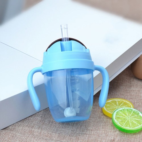 Water Bottle- Mum Pot with Straw Cup 300ML -Blue