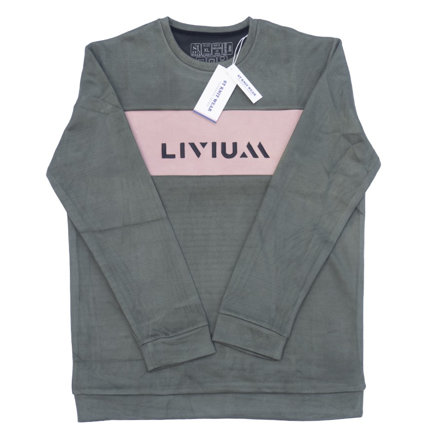  Export Premium Quality ST Colorblock Logo Sweatshirt - Gray 