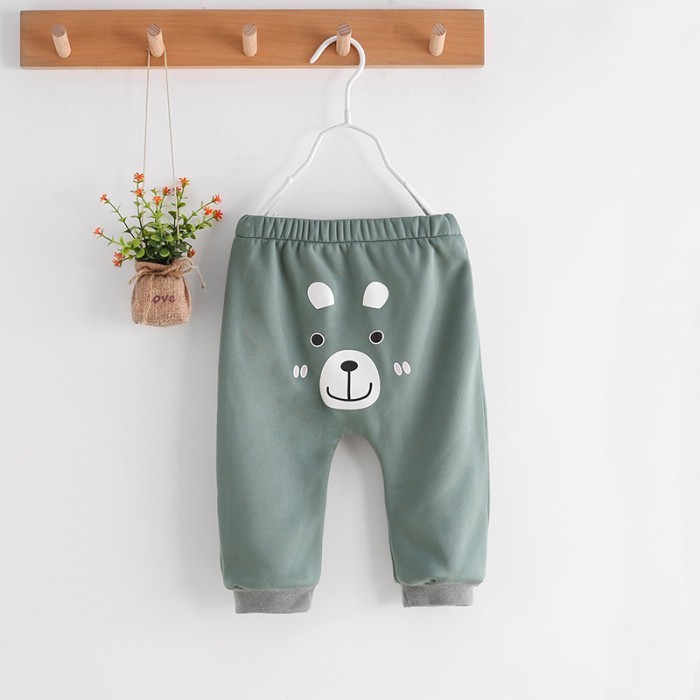  Velvet Thick Baby Big Trousers - Green Color 