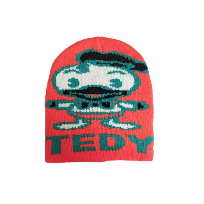  Kids Winter Woolen Head Cap-Orange Color 