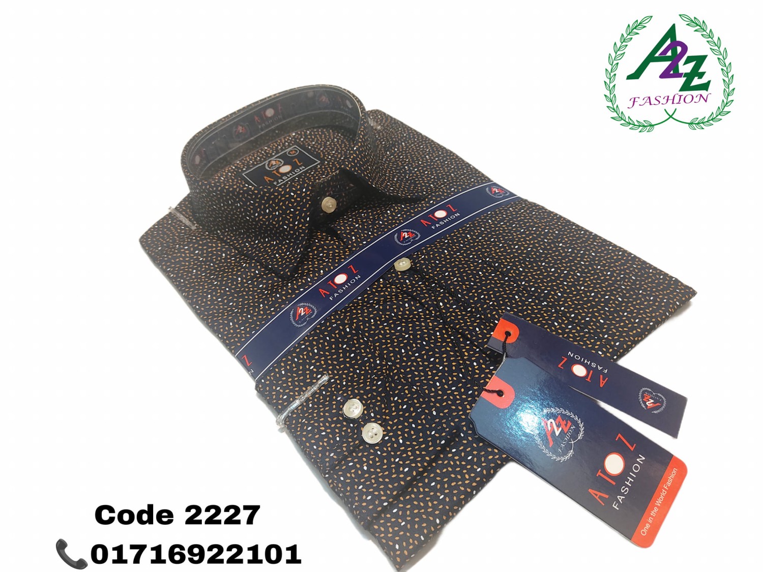  Cotton Button Down collar regular fit woven printed shirt 