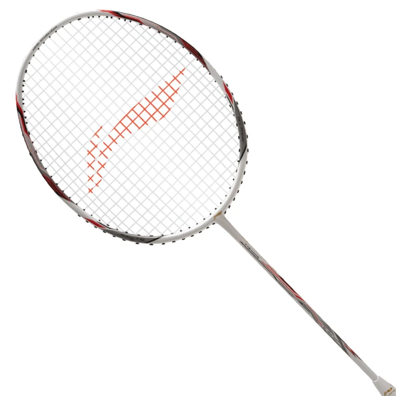  Li-Ning Tectonic 3R Strung Carbon Fibre Badminton Racket-White/Black/Red 
