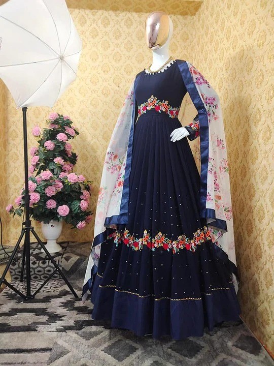  Ready-made Georgette Embroidered Party Dresses-Collection 