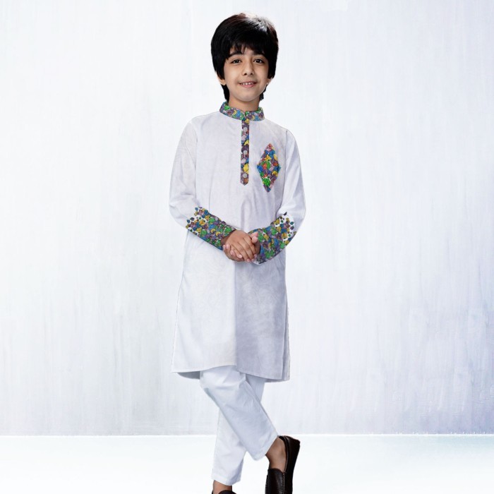  Get Festive Ready with Panjabi and Pajama Set - White 