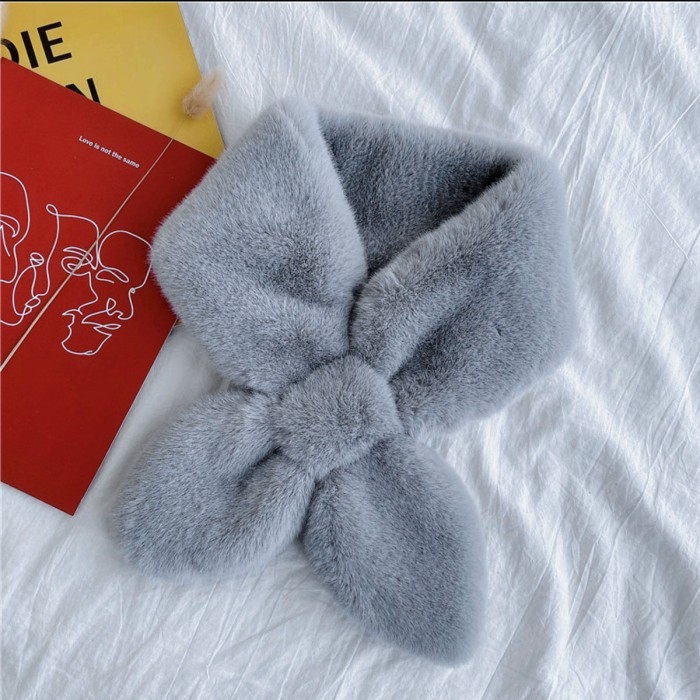  Baby Soft Plush Muffler - Gray Blue 