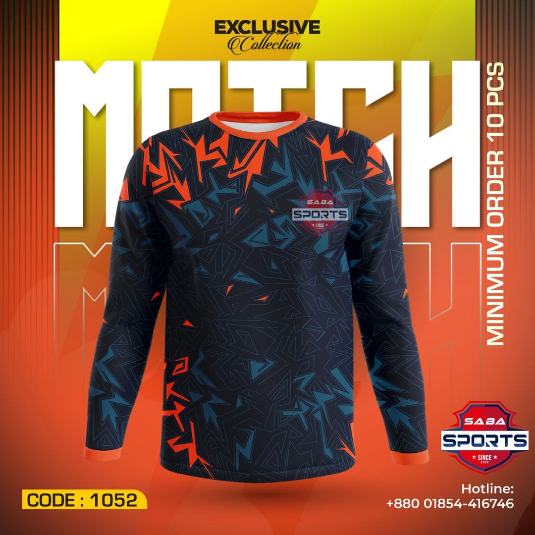  Premium Quality Fabrics High Quality Digital Sublimation Printed Sports Full-Sleeve Jersey(Minimum Order 10PCS) 