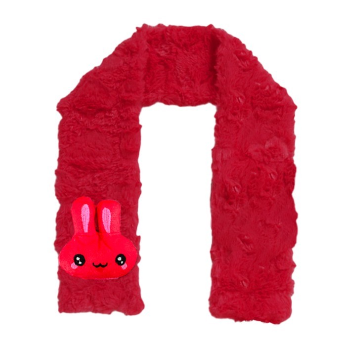  Baby Soft Plush Fabric Muffler Cartoon Applique (Cartoon Design may vary) - Red 