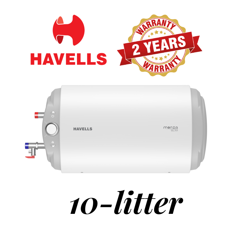  Havells Monza Slim 10 Litre Horizontal Storage Heater – LHS (White) 