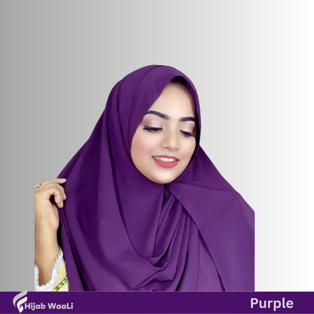  Plain Instant Ready Hijab For Women (Purple) 