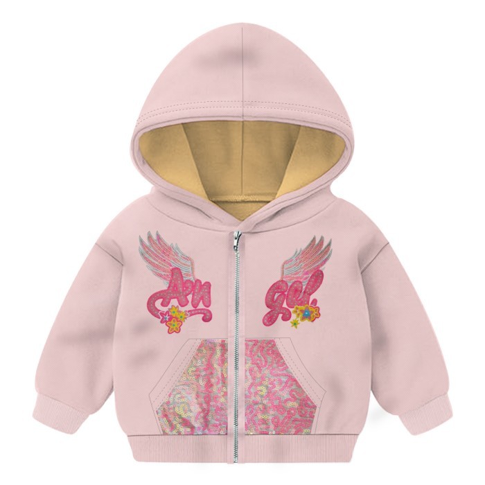  Baby Full Sleeves Hoodie with Zipper - Light Pink 