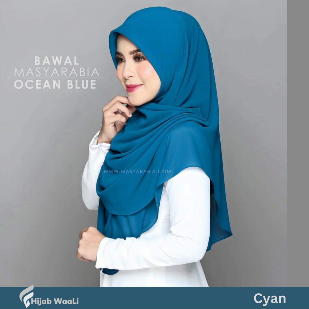  Plain Instant Ready Hijab For Women (Cyan) 