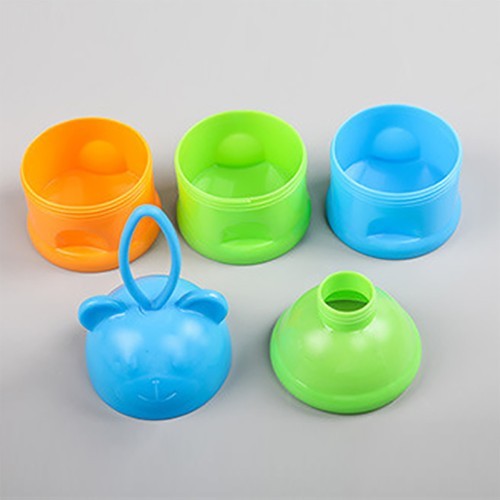  Tiffin Box cum Watter Bottle and Milk power storage box - Bear Head Style - Green Color 