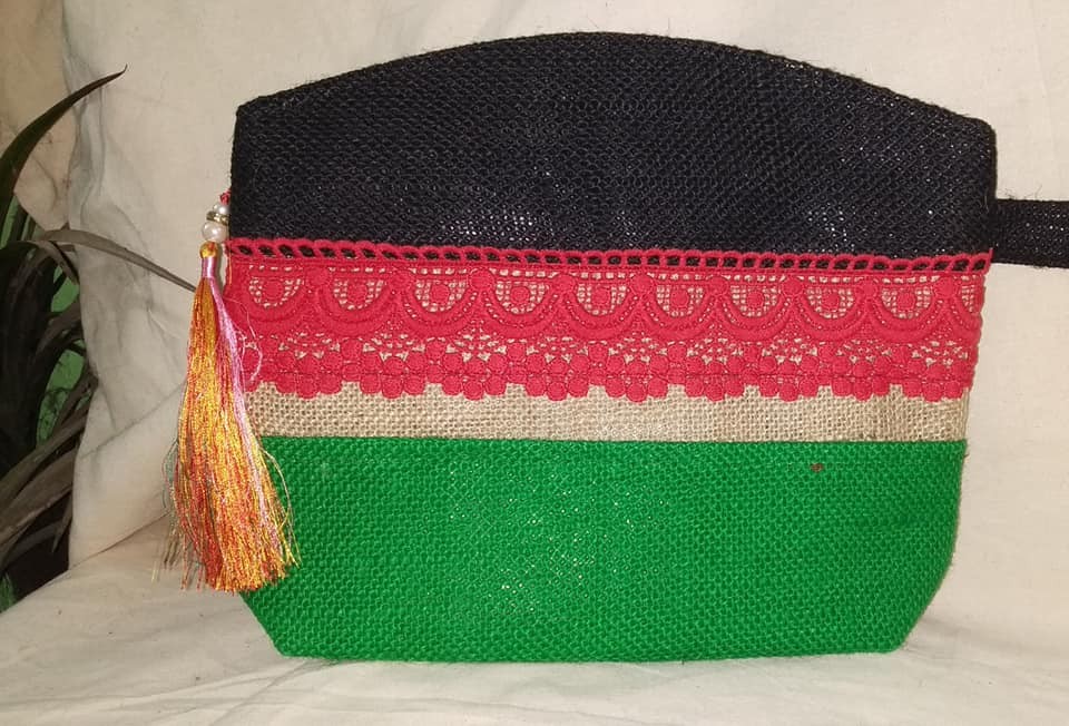  Karukaz Multicolor Handmade Jute LADIES Hand Bag 