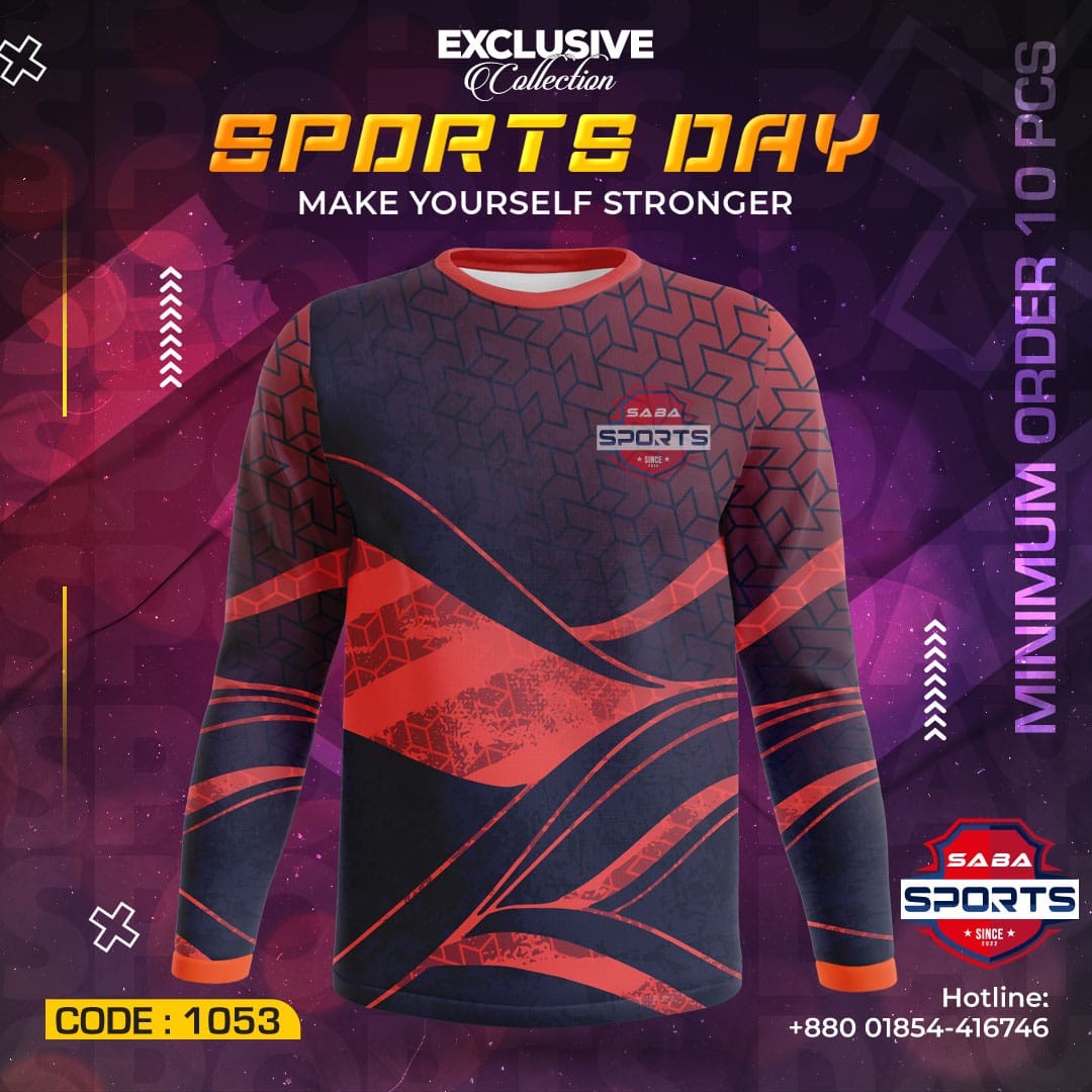  Digital Sublimation Printed Long Sleeve Motocross Jersey(Minimum Order 10PCS) 