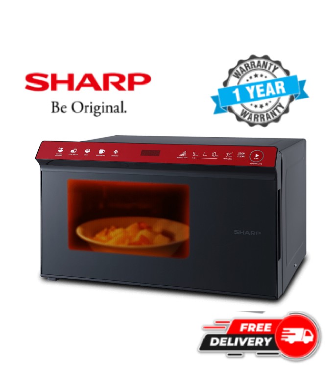  Sharp Top Control Solo Microwave Oven – R-2235H(R) | 24 Litres – Top Red & Black 