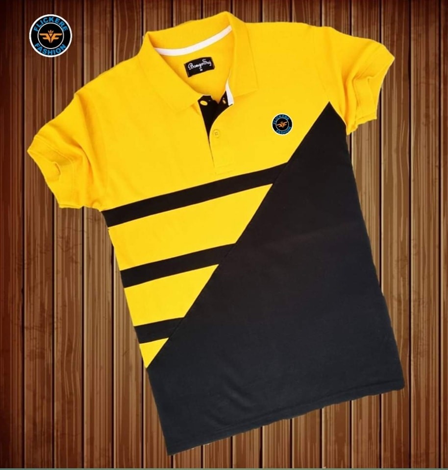  Yellow Cotton Polo Shirt For Men 