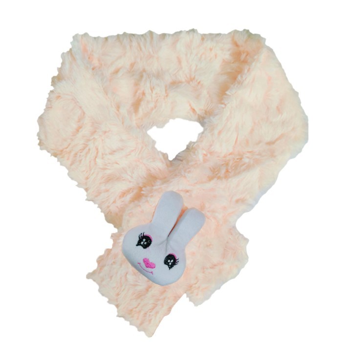  Baby Soft Plush Fabric Muffler Cartoon Applique (Cartoon Design may vary) - Light Orange 