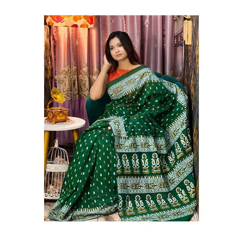 New  High quality skin print Half silk saree For Women.