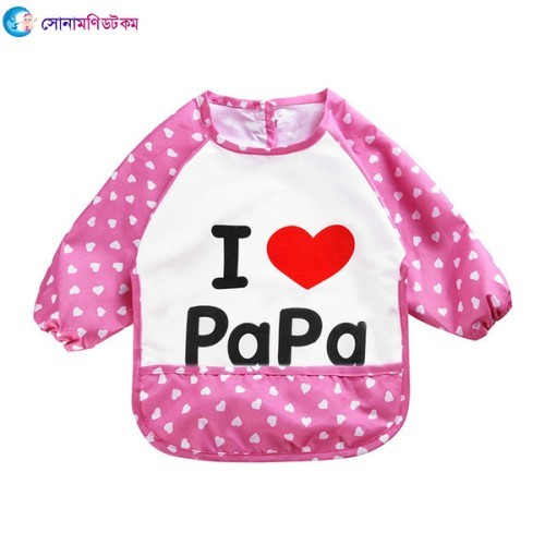  Waterproof Long-sleeve Baby Bibs - Pink Papa 
