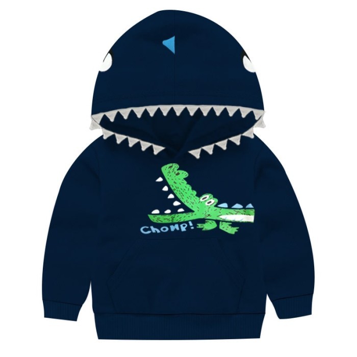  Baby Crocodile Printed Hoodie- Blue Color 