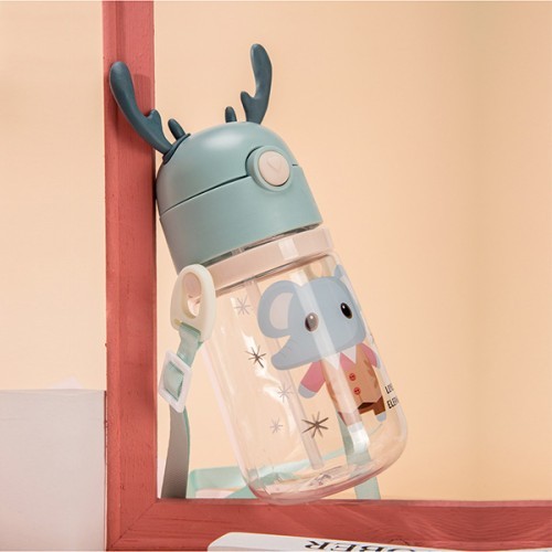 Bouncing Straw Water Cup - Light Blue