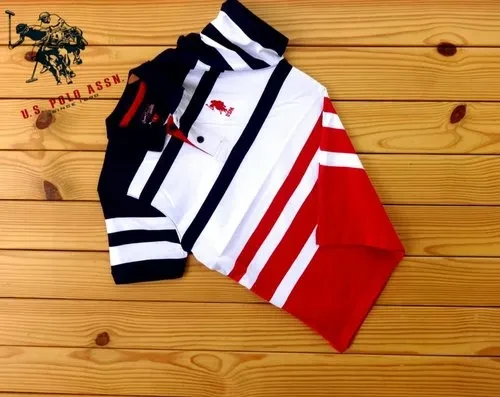  Red White & Black Combined Colored Premium Men's Polo T-Shirt for Summer 