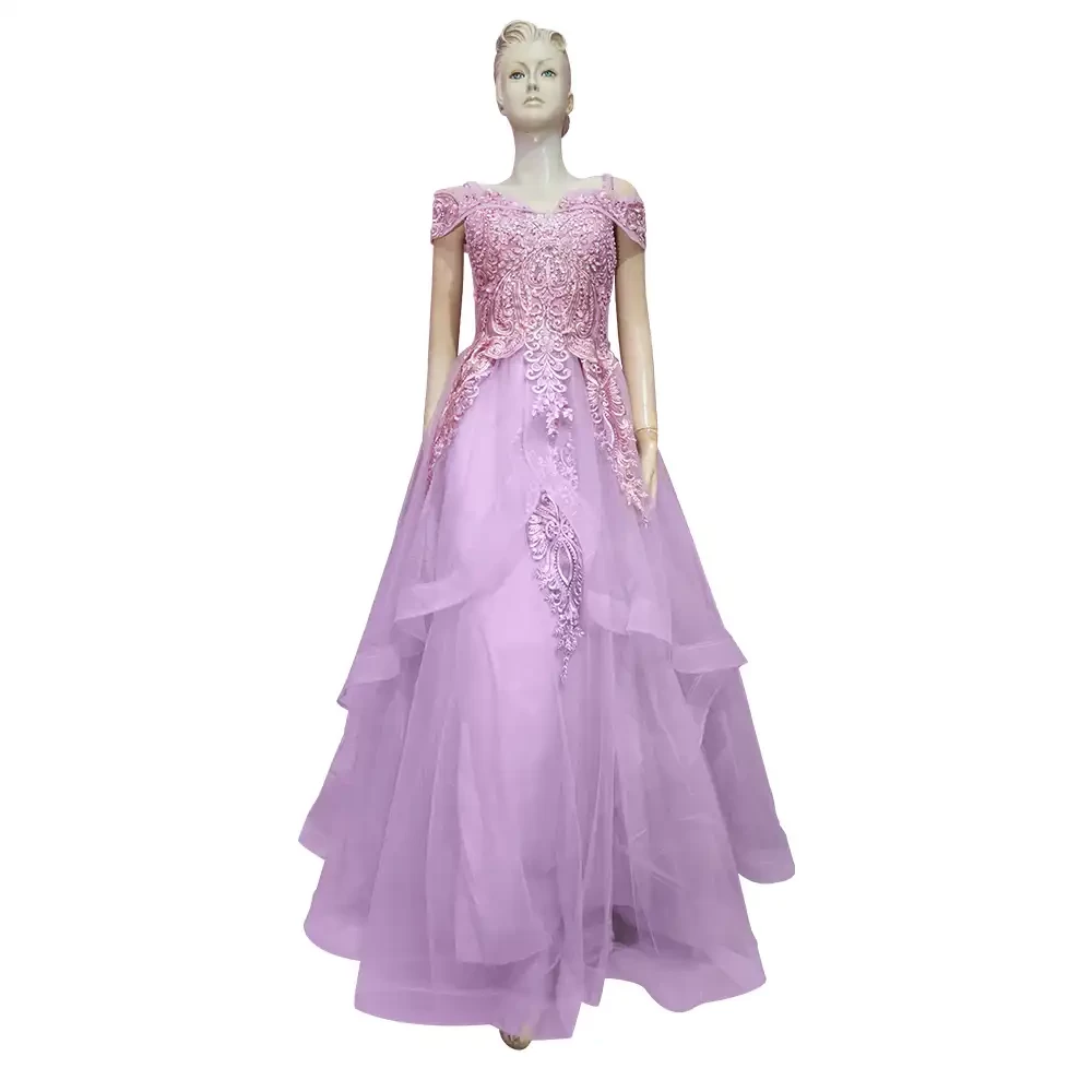  Off Shoulder Lace Gown 