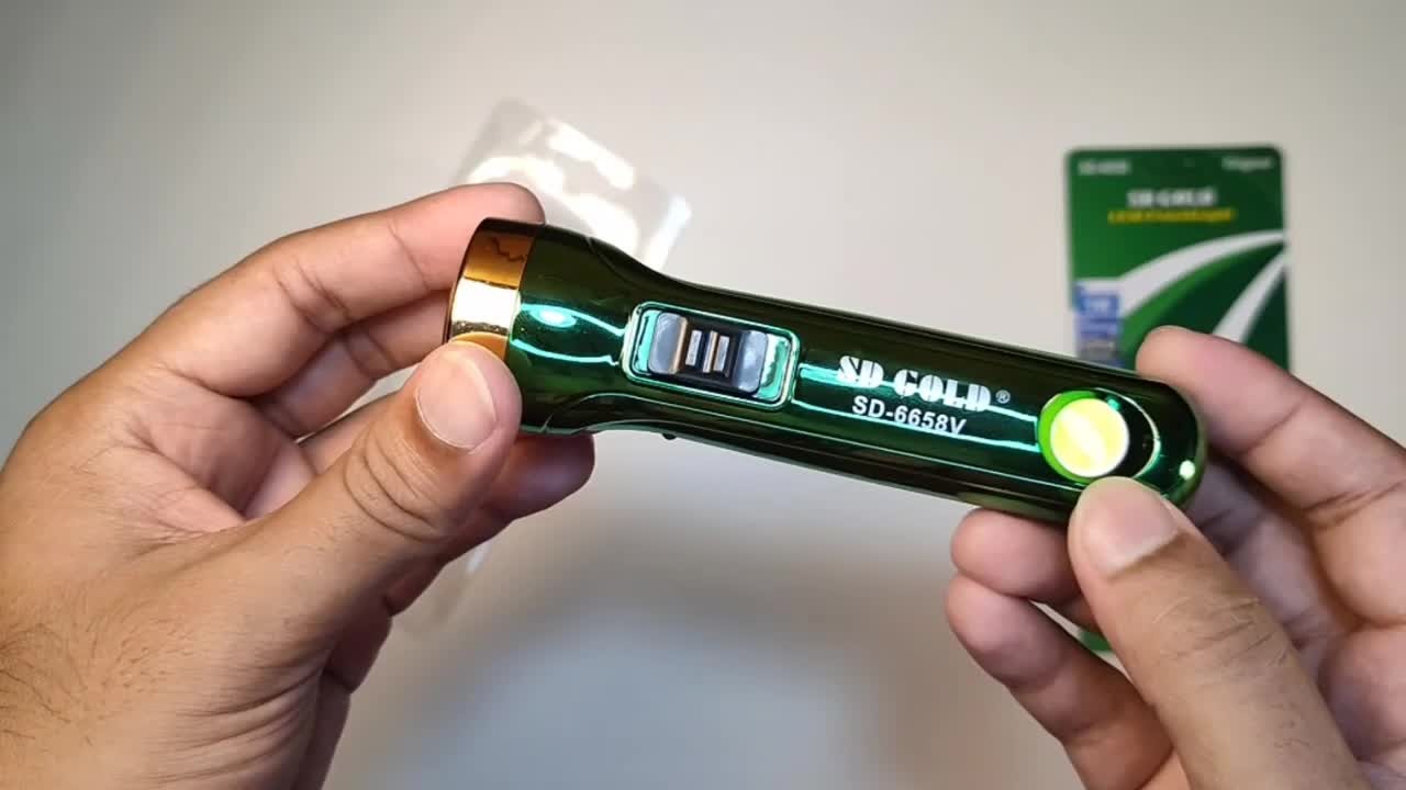  Torch Light SD-6658 LED Flashlight With COB Light 