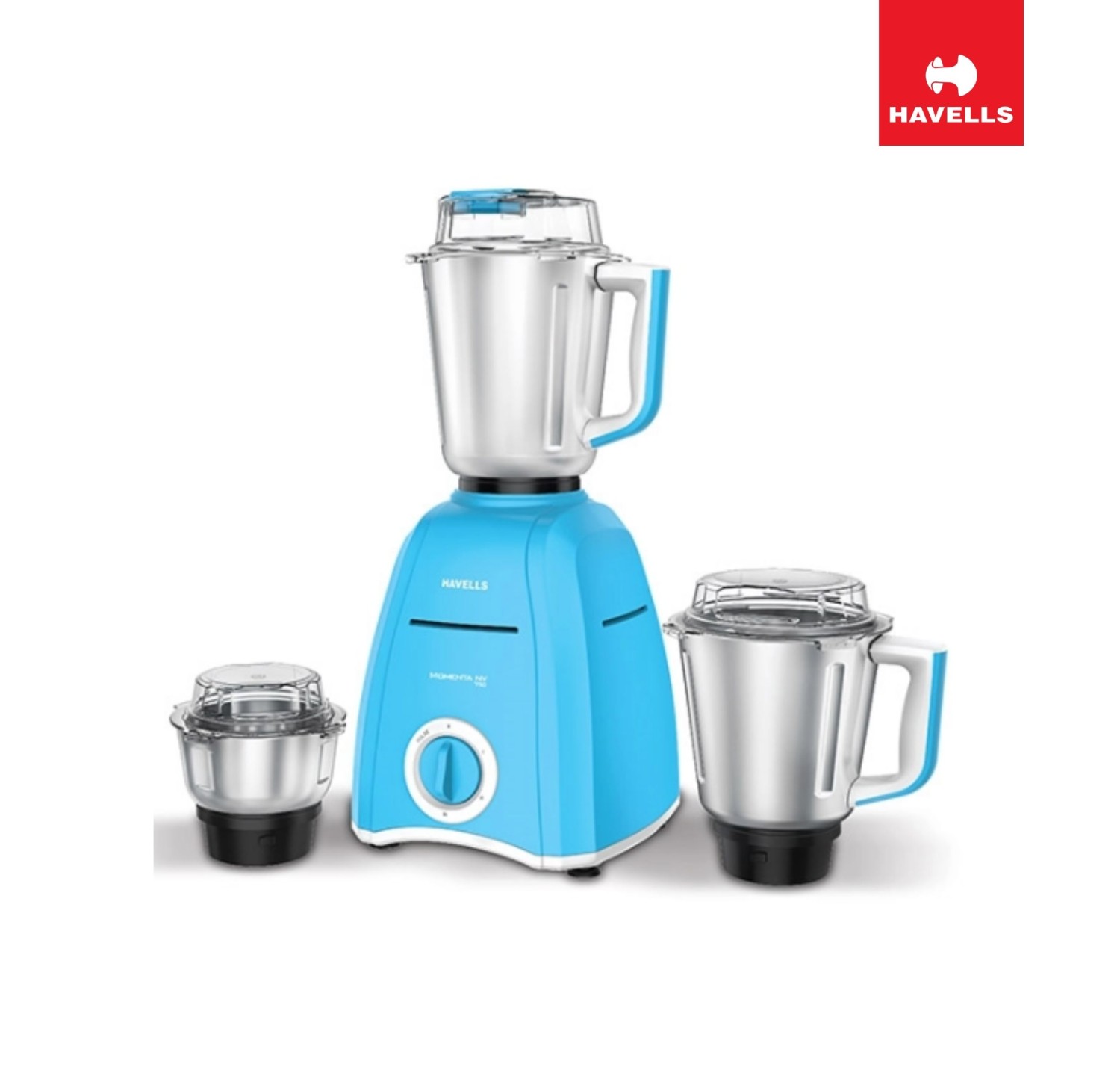  Havells Momenta NV 750W Mixer Grinder 3 SS Jars Blue 
