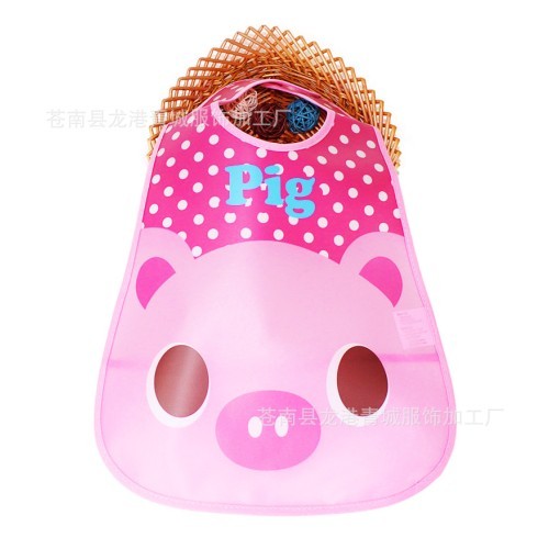  Waterproof Baby Bibs - Pink PIG Print 