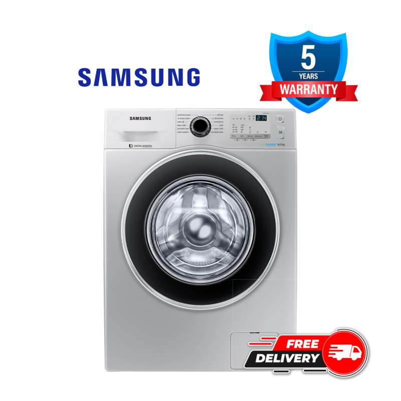  Samsung Front Loading Washing Machine with Eco-Bubble – WW80J4213GS/TL – 8.0Kg 