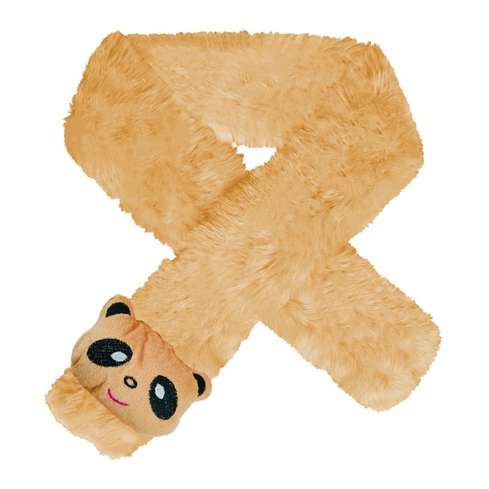  Baby Soft Plush Fabric Muffler Cartoon Applique (Cartoon Design may vary) - Brown 